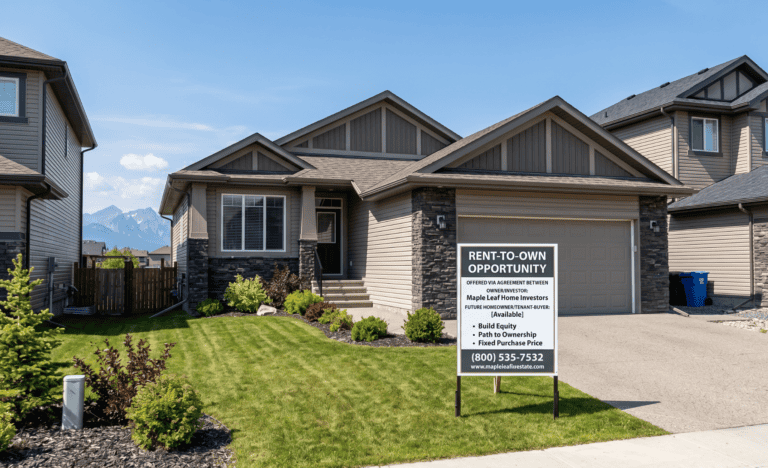Alberta home offered through a rent-to-own agreement between an investor and tenant-buyer