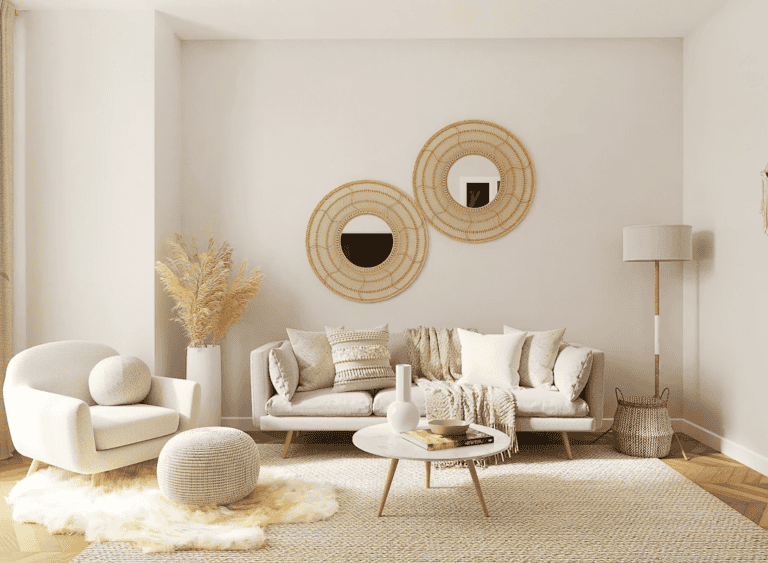 Bright, fully furnished apartment living room, an example of furnished rentals in Edmonton for newcomers